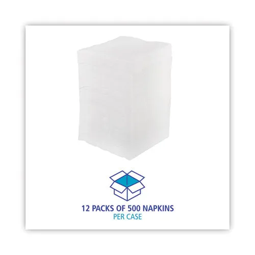1/4-fold Lunch Napkins, 1-ply, 12" X 12", White, 6000/carton