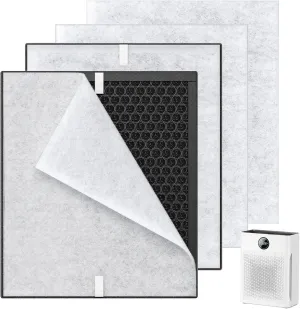 2 Pack PR1 Replacement Filter for Mooka Mode PR1 Air Purifier, H13 True HEPA Filter for Home Large Room up to 2200sq.ft, includes 4pcs Washable Pre Filter Removes Pollen Dander Smoke Pet Hair Dust