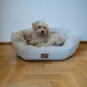 AllPetSolutions Alfie Premium  Luxury Dog Bed - Ivory Cream - S/M/XL