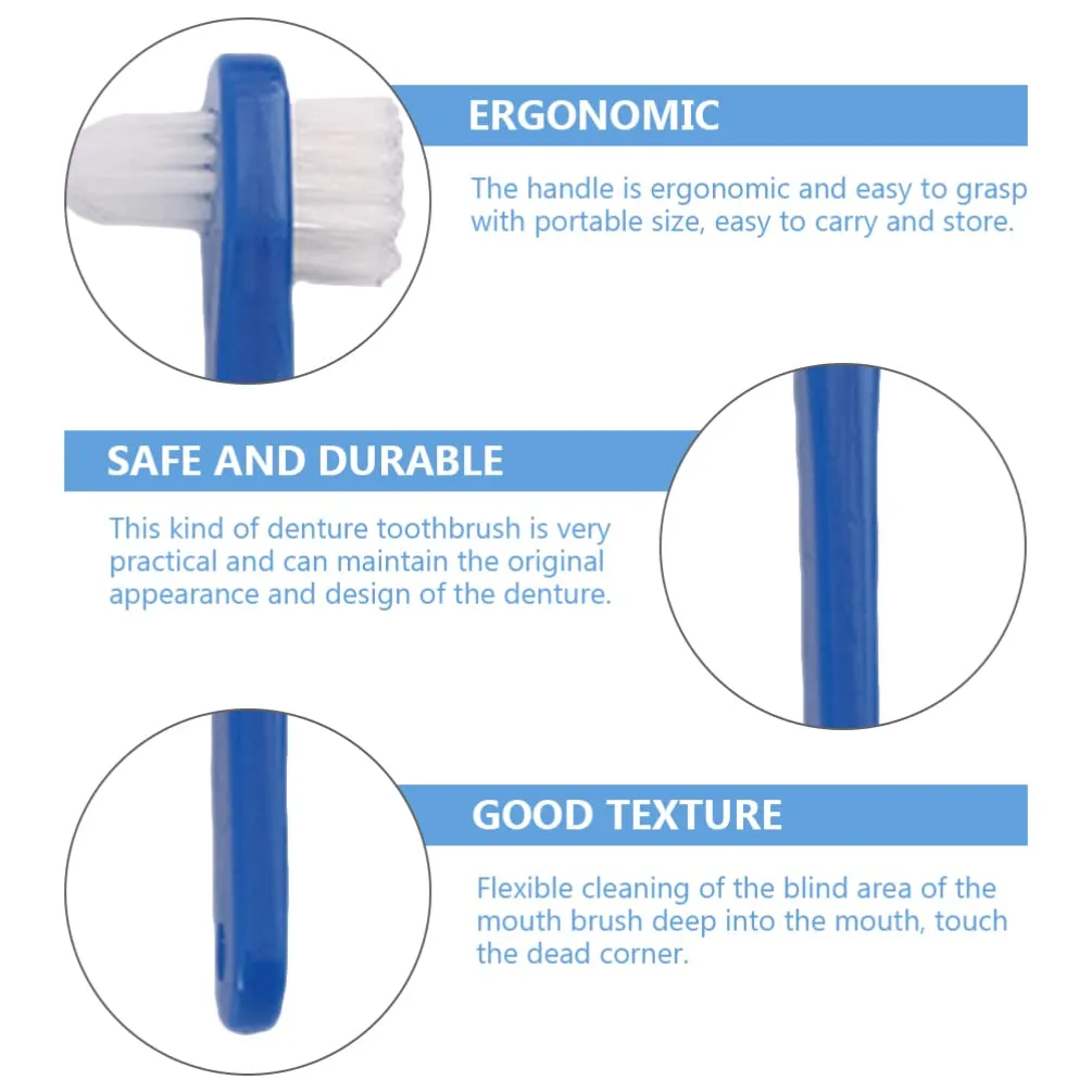 Artibetter Denture Dual Head Toothbrushes Hard Denture Cleaning Brush Denture Cleaning Brush False Teeth Brush Toothbrush for False Teeth Cleaning