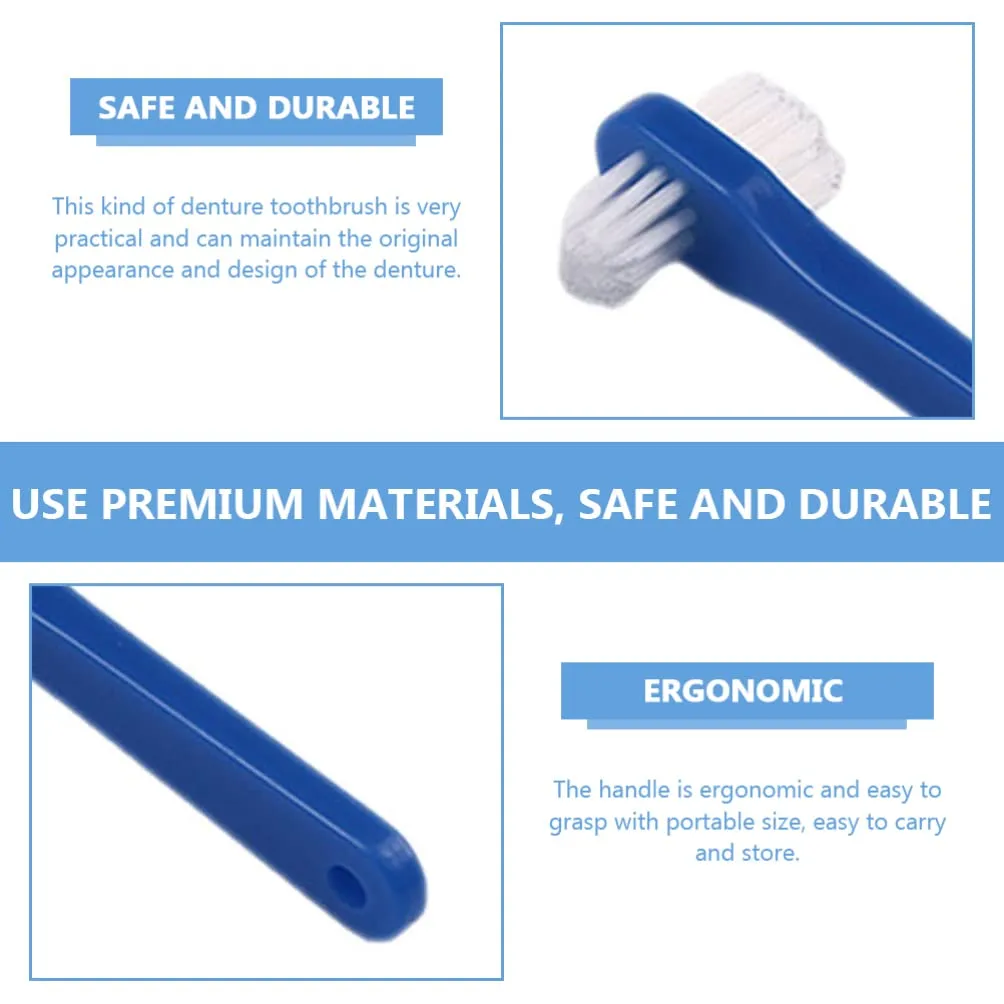 Artibetter Denture Dual Head Toothbrushes Hard Denture Cleaning Brush Denture Cleaning Brush False Teeth Brush Toothbrush for False Teeth Cleaning