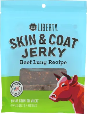BIXBI Liberty Skin & Coat Support Beef Liver Jerky Dog Treats,5 oz-USA Made Grain Free Dog Treats-Antioxidant Rich to Support Shiny,Full Bodied Coats-High in Protein,Whole Food Nutrition,No Fillers