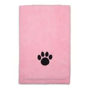 Bone Dry Large Pet Towel, Absorbent Microfiber, Pink, 41x23.5"