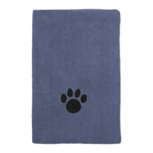 Bone Dry Large Pet Towel, Absorbent Microfiber, Stonewash Blue, 41x23.5"
