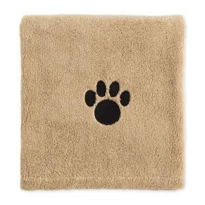 Bone Dry Large Pet Towel, Absorbent Microfiber, Taupe, 41x23.5"