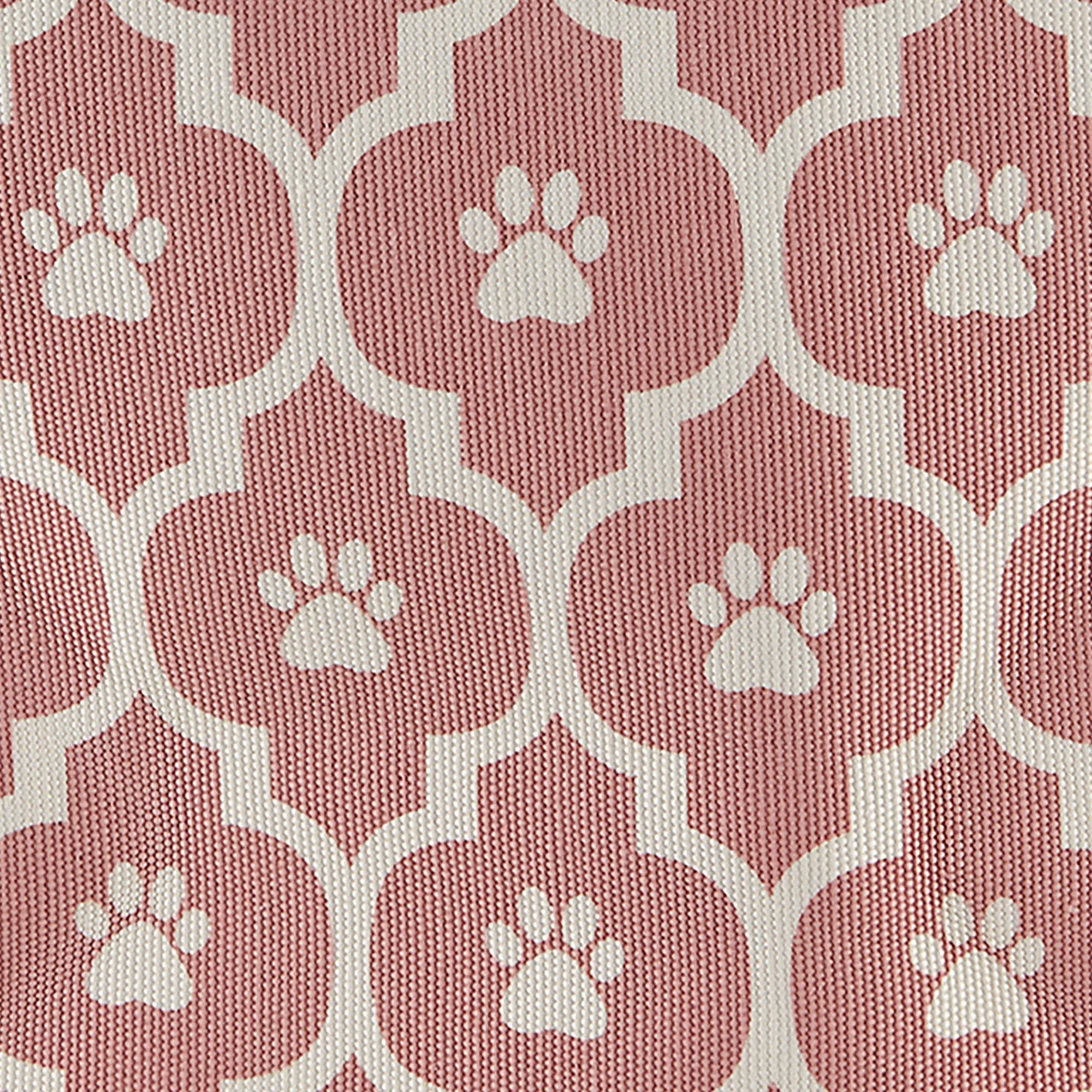 Bone Dry Pet Storage Bin, Lattice Paw Print, Rose, Medium  - 16x10x12"