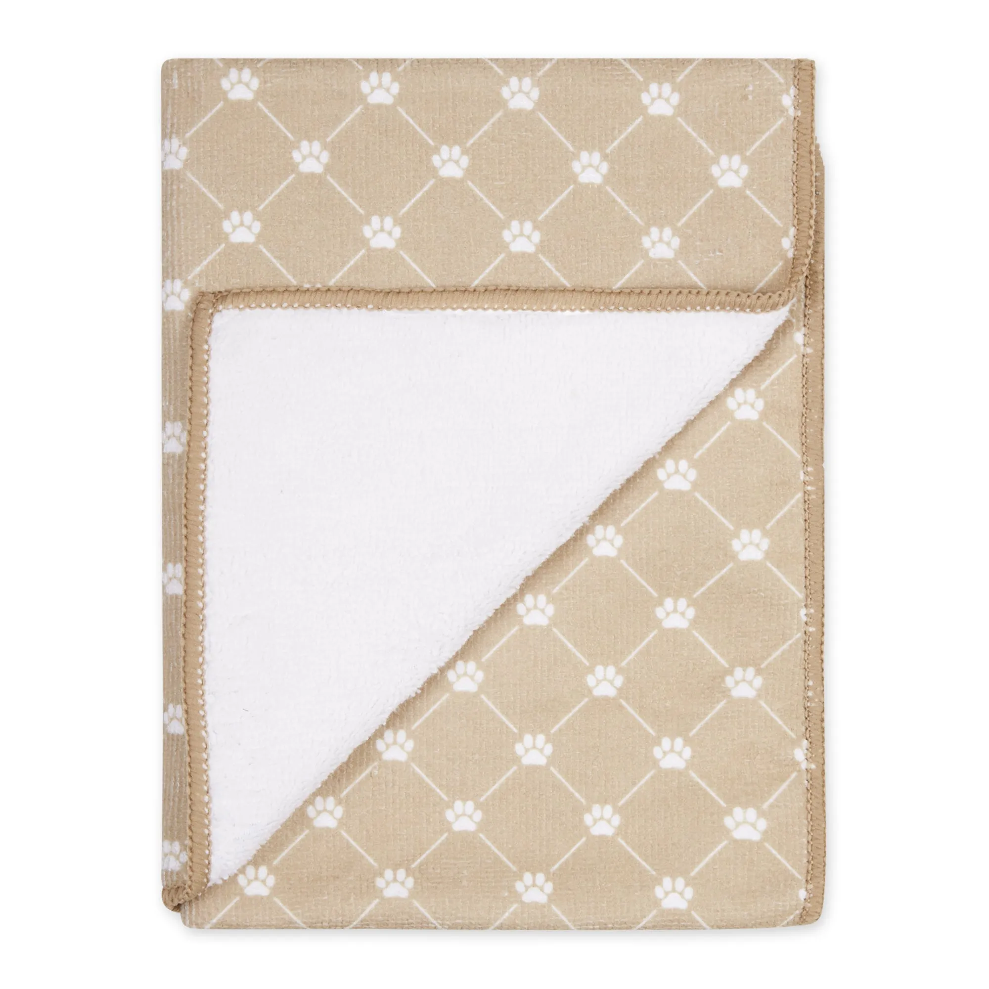 Bone Dry Small Microfiber Pet Towel - 3 Pack - Printed Trellis, Taupe, 15x30"