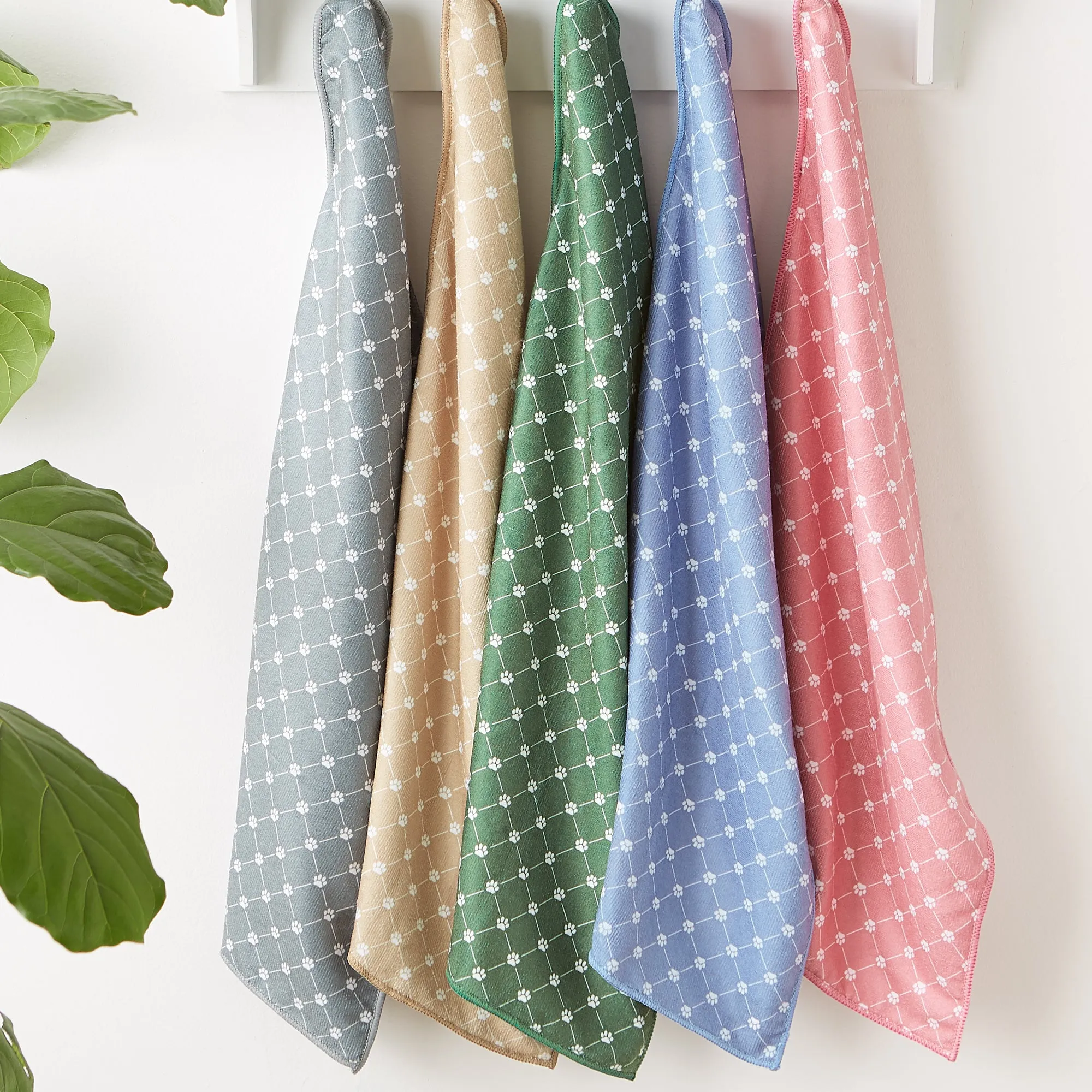 Bone Dry Small Microfiber Pet Towel - 3 Pack - Printed Trellis, Taupe, 15x30"