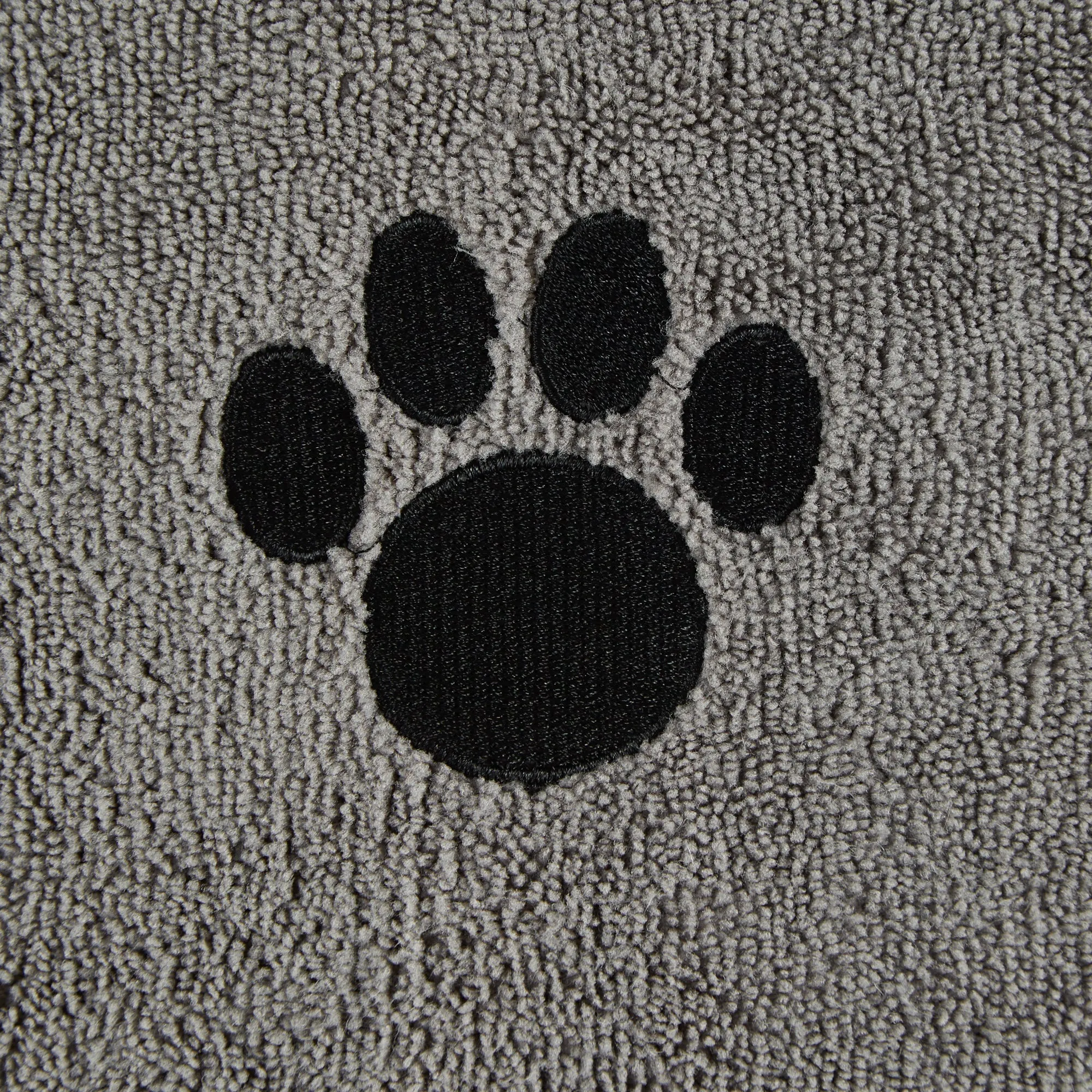 Bone Dry Small Pet Towel Set - 3 Pack - Embroidered Paw, Gray, 15x30"