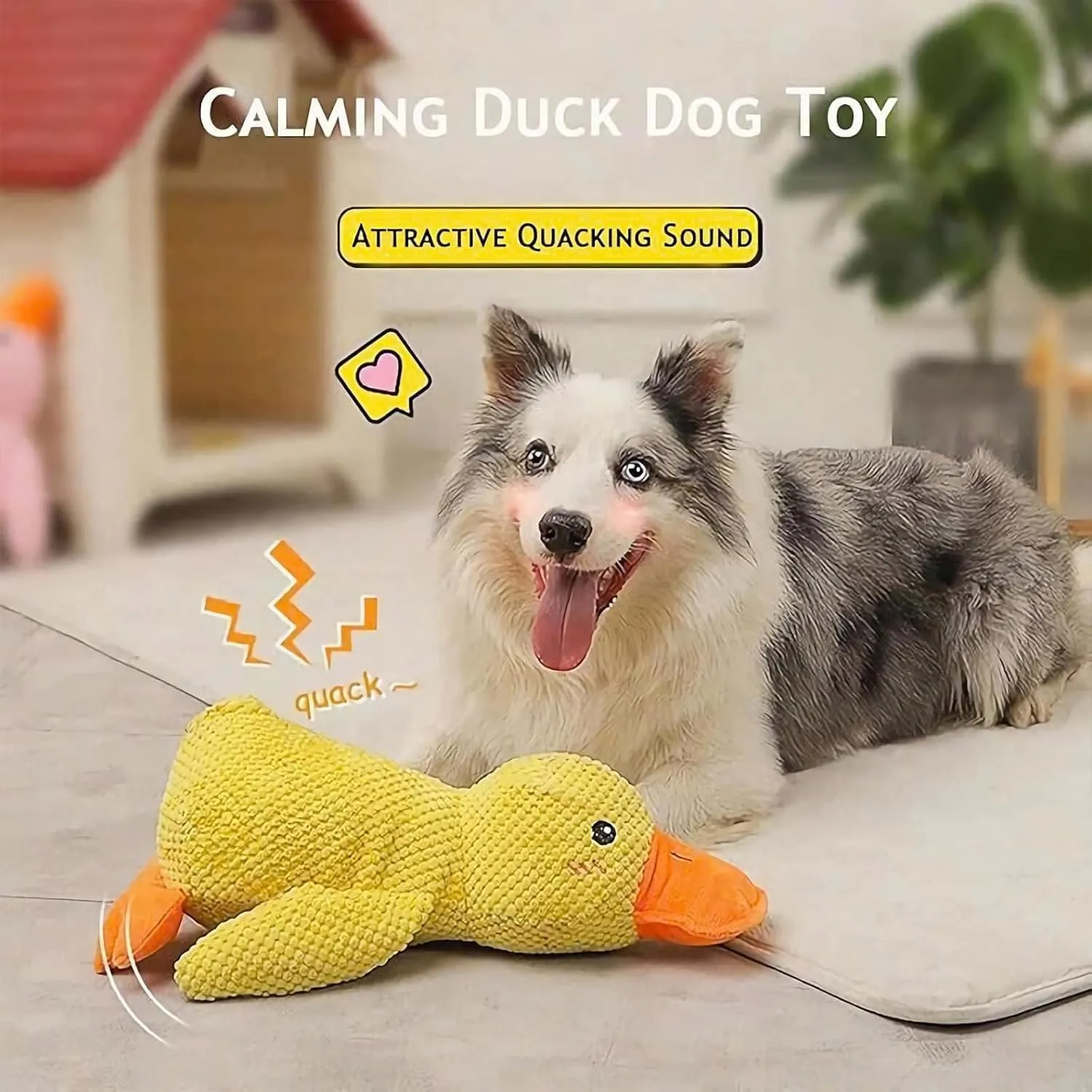 Calming Duck Plush Toy - Upgrade Mellow Dog Calming Duck for Aggressive Chewers
