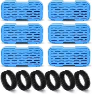 Cat Fountain Filters - 12 Pack(6 Filters   6 Sponges), Activated Carbon, Ultra-fine Fiber