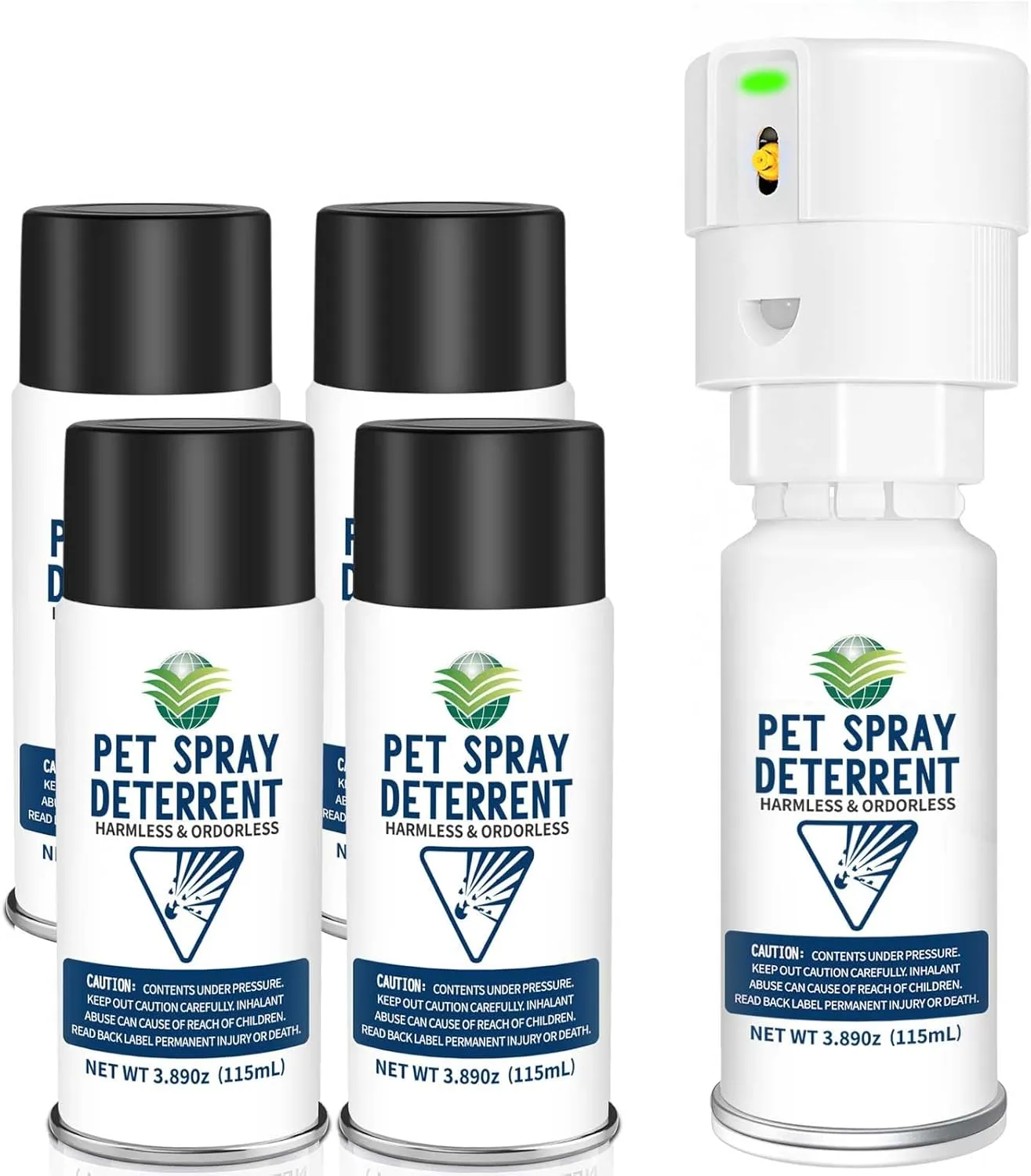Cat Spray Deterrent System, Pet Deterrent Device Refill White 4 Pack