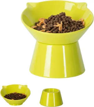 Detachable Elevated Cat Bowls, 15 Tilted Raised Cat Food Bowl Anti-Vomiting,Whisker Friendly, Adjustable Pet Dishes for Protecting Spine, cat Bowls for Indoor Cats Adult Kitten