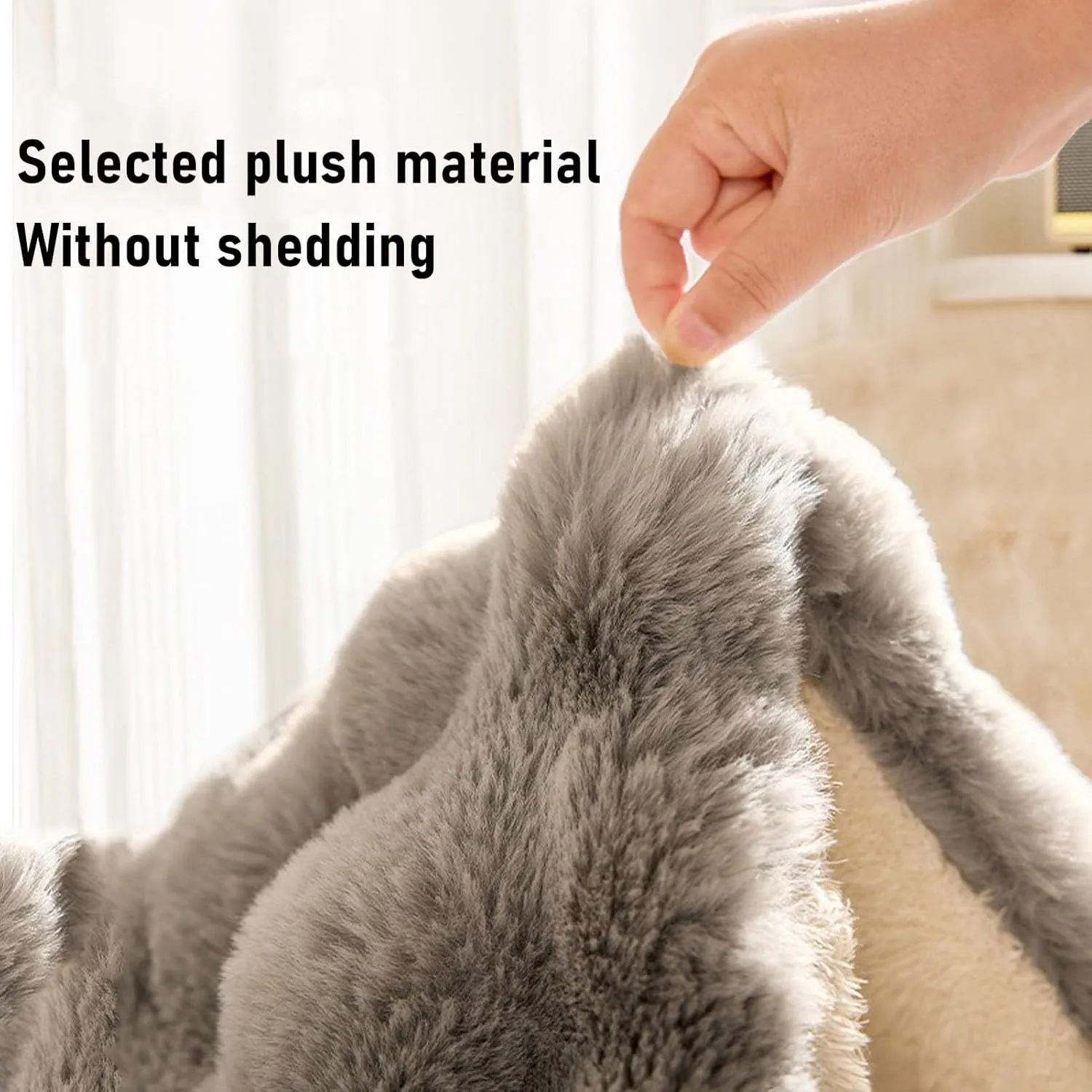 Dog Bed Mat, Washable Soft Fluffy Dog Crate Bed, Comfort Fluffy Kennel Pad with Anti Slip Bottom, Plush Pet Sleeping Mat, Furniture Protector for Large Medium Small Dogs Cats (S)