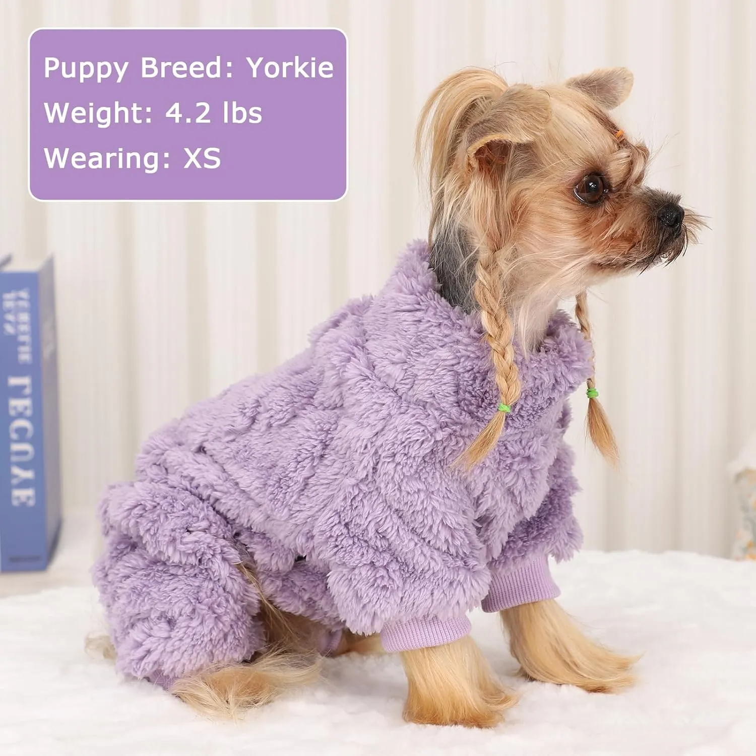 Dog Sweater Fleece Turtleneck Winter Dog Clothes for Small Dogs Girls Boy, Warm Fleece Dog Pajamas Onesies, Pet Clothes Puppy Sweater Pjs, Dog Jumpsuits Dog Outfit