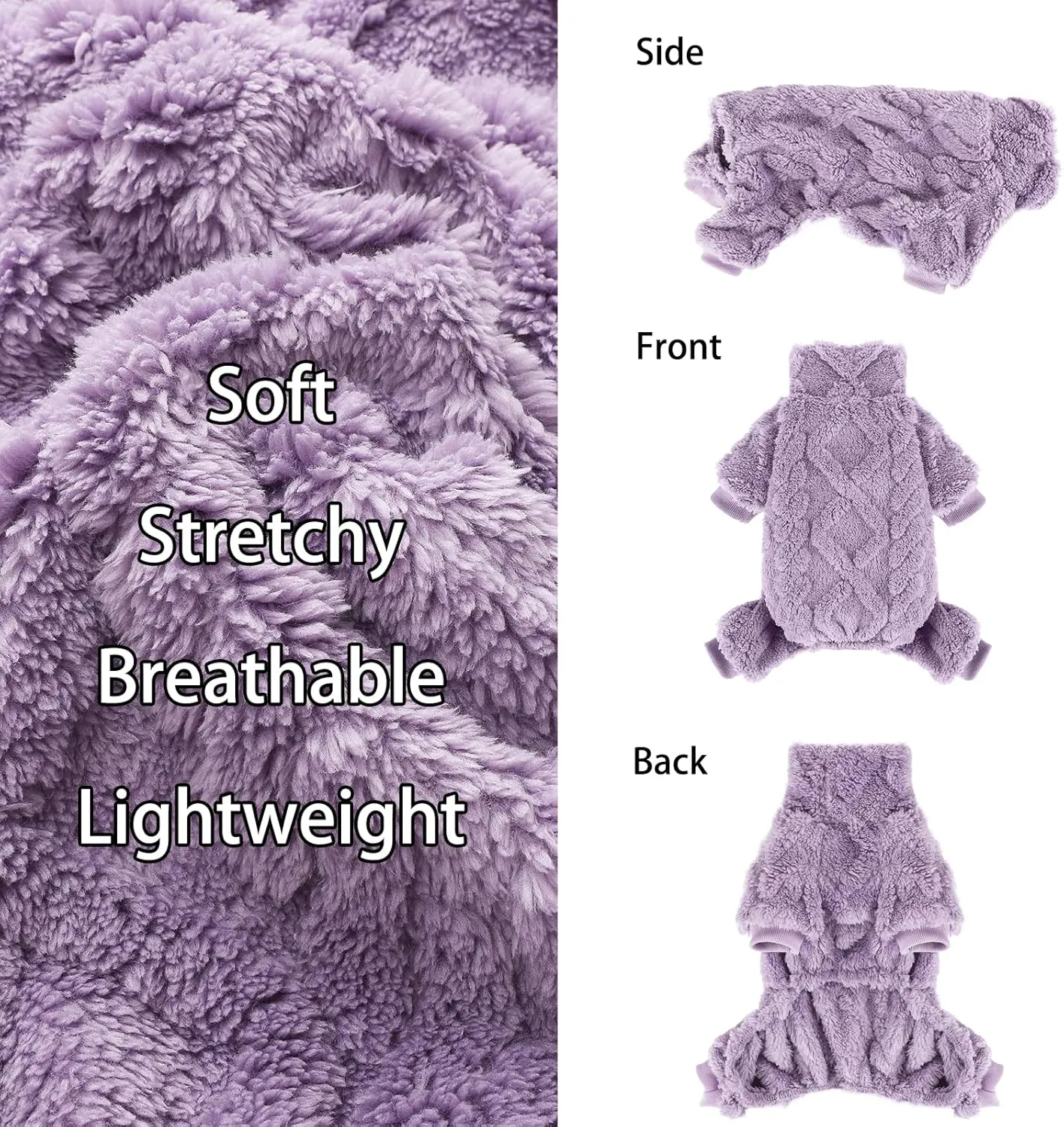 Dog Sweater Fleece Turtleneck Winter Dog Clothes for Small Dogs Girls Boy, Warm Fleece Dog Pajamas Onesies, Pet Clothes Puppy Sweater Pjs, Dog Jumpsuits Dog Outfit