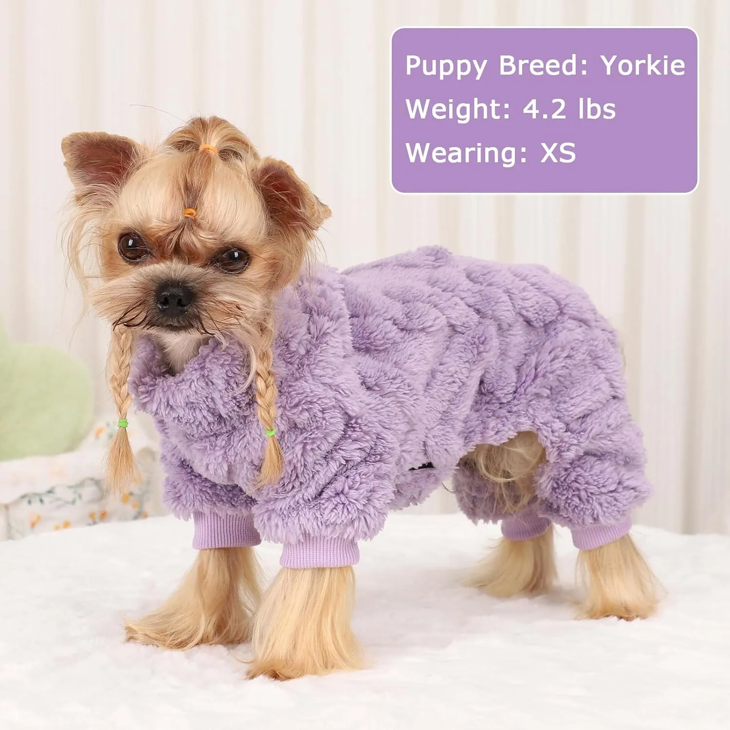 Dog Sweater Fleece Turtleneck Winter Dog Clothes for Small Dogs Girls Boy, Warm Fleece Dog Pajamas Onesies, Pet Clothes Puppy Sweater Pjs, Dog Jumpsuits Dog Outfit