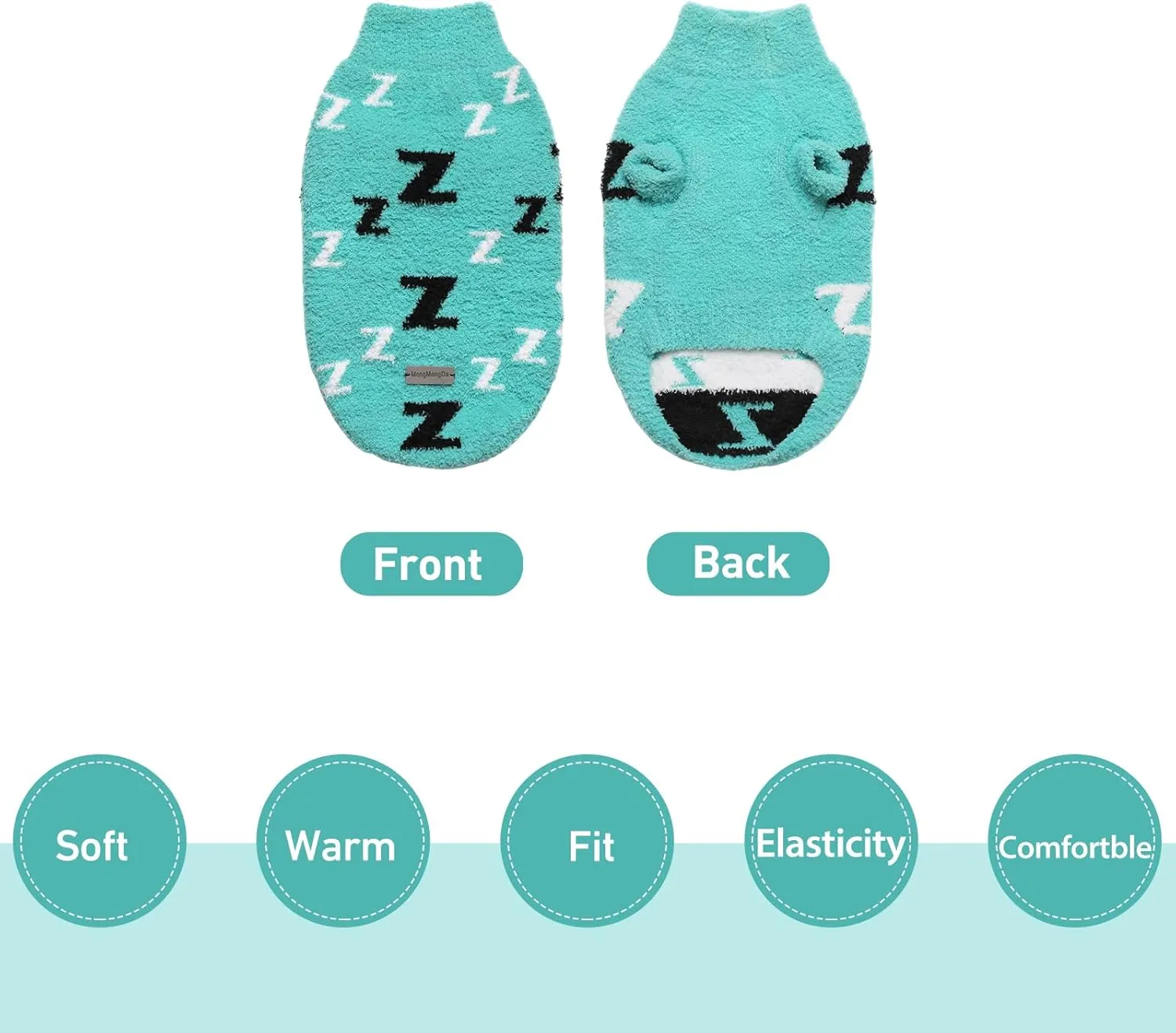 Dog Sweaters for Small Dogs Girls Boys Cold Weather Cable Knitwear Thick Warm Outfits Dog Clothes for Chihuahua Bulldog Dachshund Pug Yorkie Schnauzer Cat Sweaters (Turquoise-XS)