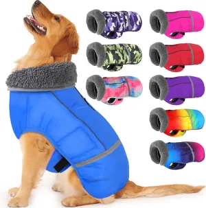 Dogcheer Dog Coat - Waterproof, Adjustable Winter Jacket with Buckle, Reflective, Windproof, Snow Jacket Fleece Vest for Small to Large Dogs - Blue M