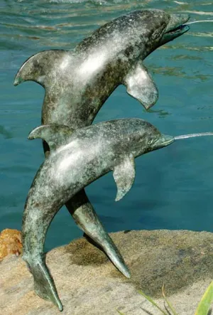 Double Leaping Dolphins Fountain – Ocean-Inspired Water Feature