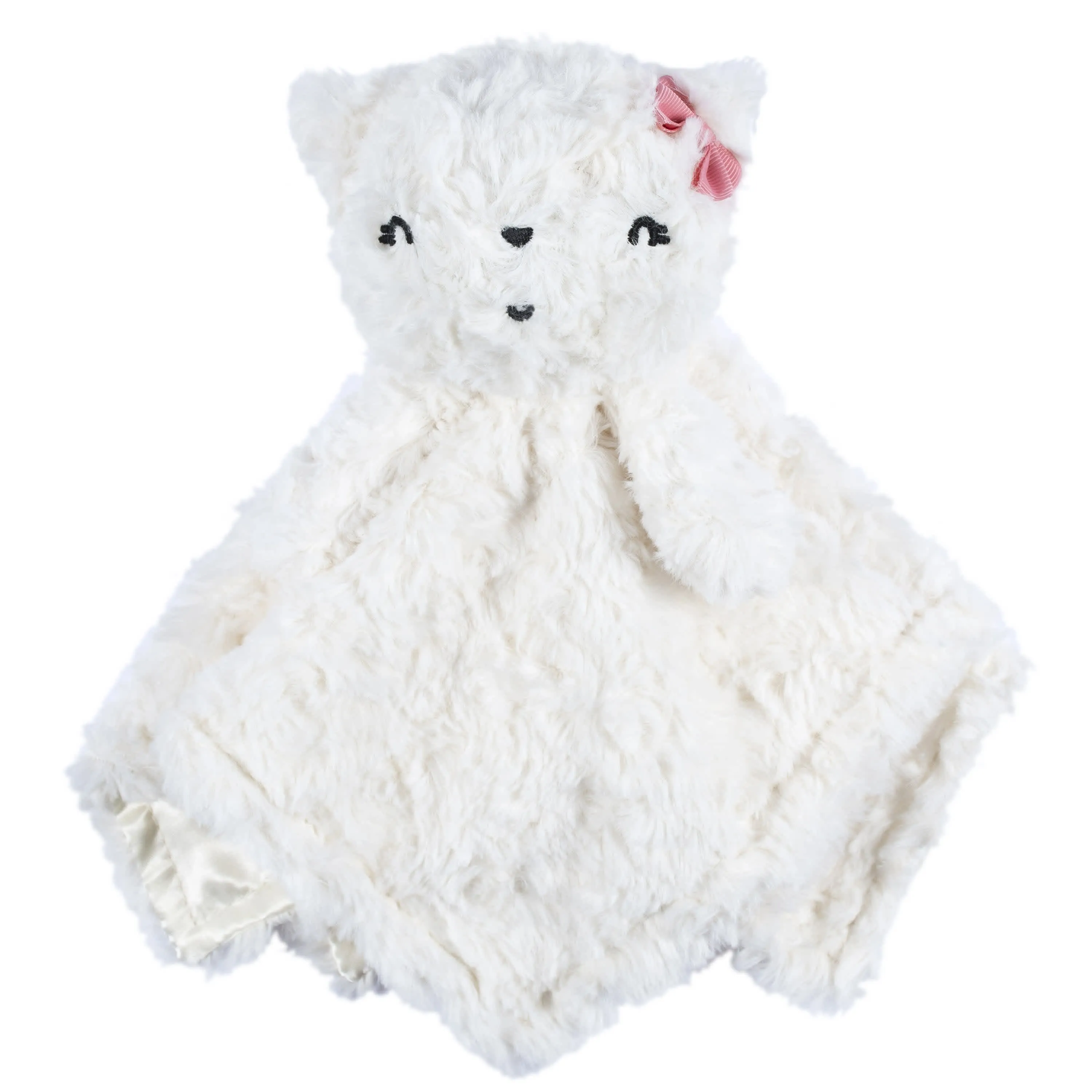 Embroidered Baby Girls Cat Security Blanket