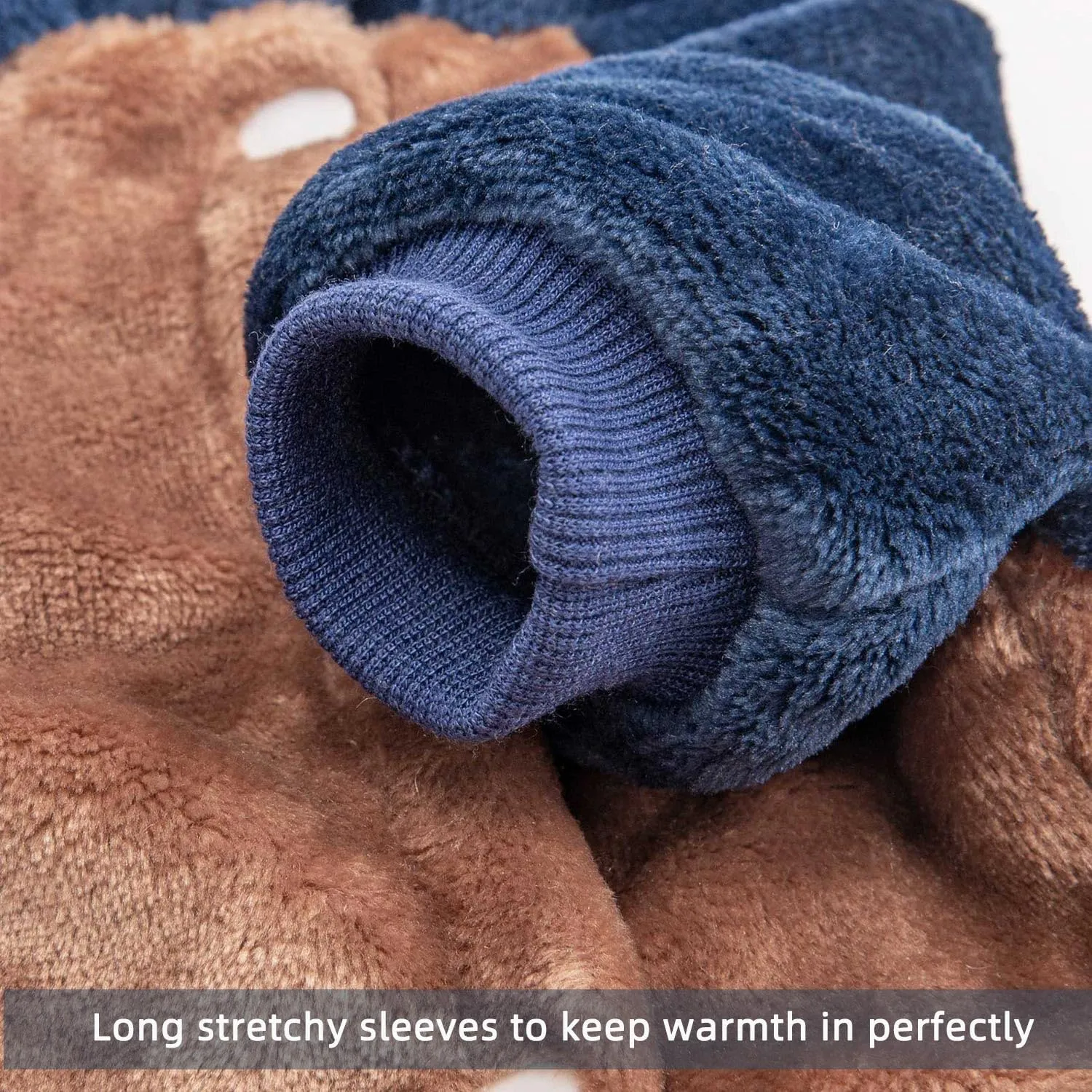 FabriCastle Dog Hoodie Sweater for Small Dogs Boy and Girl, Dog Clothes S XS XXS Puppy Sweatshirt, Pet Outfit, Cat Clothing Super Soft Warm Snap On Closure (Camel-Navy, X-Small)