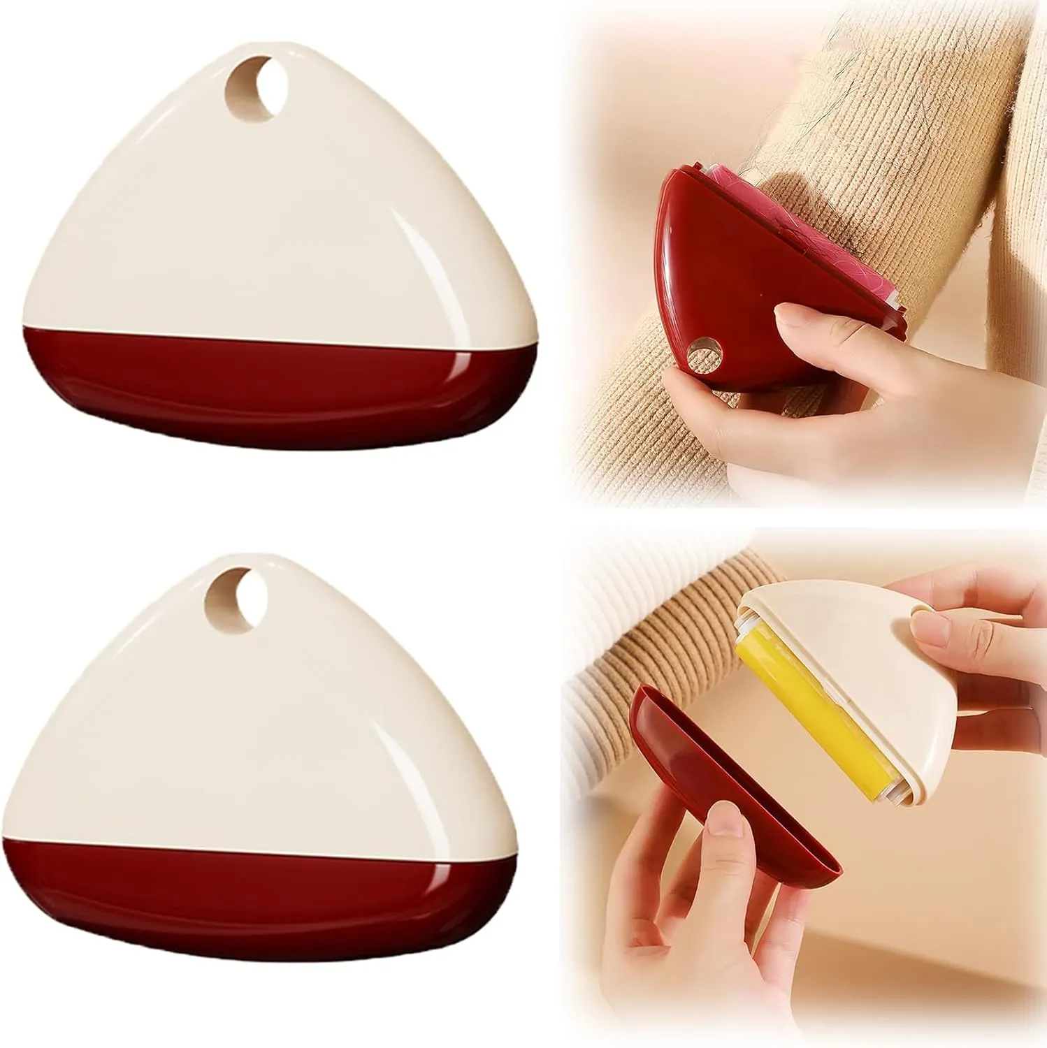 Good Life Lint Roller,Enjoy Lint Roller,Enjoy Sticky Roller,Enjoy Portable Lint Roller,Portable Washable Lint Roller, Triangular Double Color Washable Lint Roller Pet Hair Remover (White)