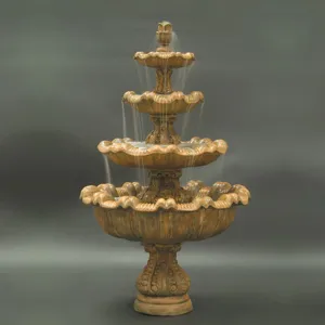 Italian 4-Tier Fountain, Tall Fiore Stone