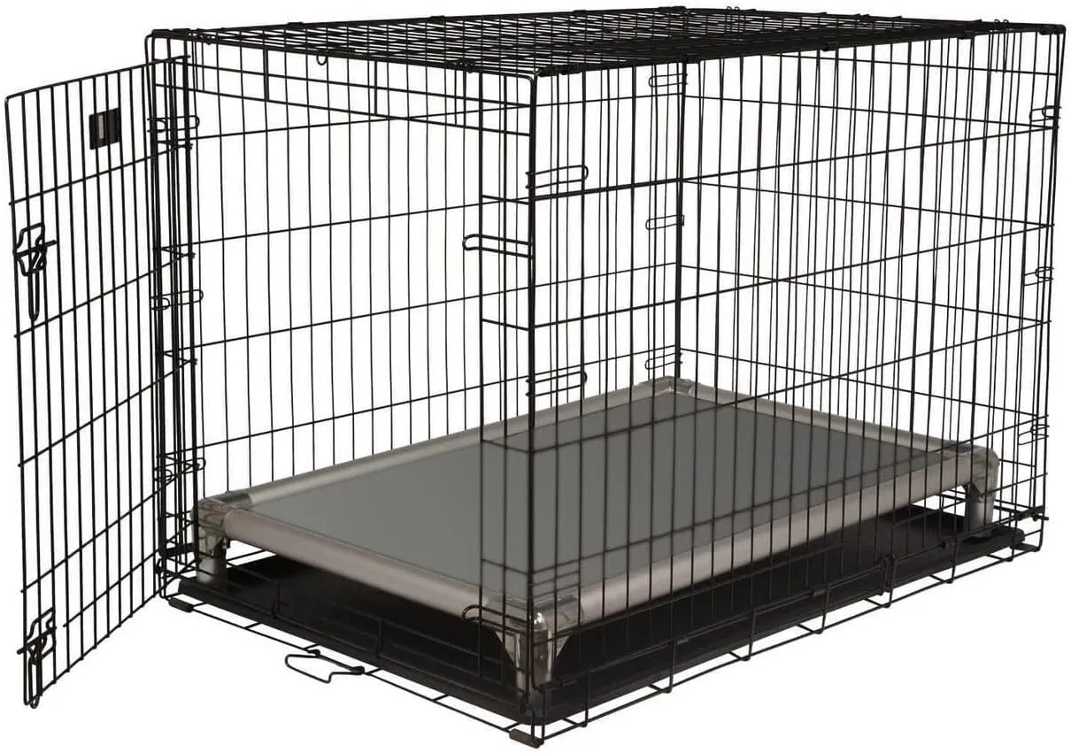 Kuranda Chewproof Crate Bed - Silver Aluminum - 50" x 36" - Cordura - Smoke