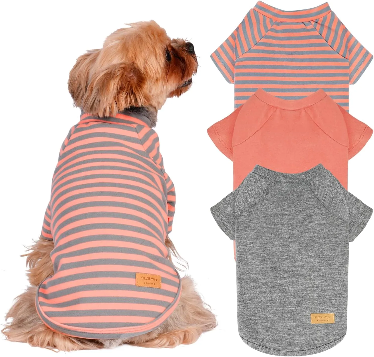 KYEESE 3Pack Dog Sweaters Dachshund Clothes Fleece Comfort Coats Pullover Soft Stretchy for Small Medium Dogs Male Boy Sweatshirt