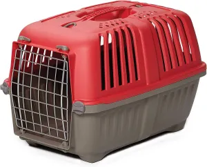 MidWest Homes for Pets Pet Carrier: Hard-Sided Dog Carrier, Cat Carrier, Small Animal Carrier in Red| Inside Dims 17.91L x 11.5W x 12H & Suitable for Tiny Dog Breeds (Pack of 1)
