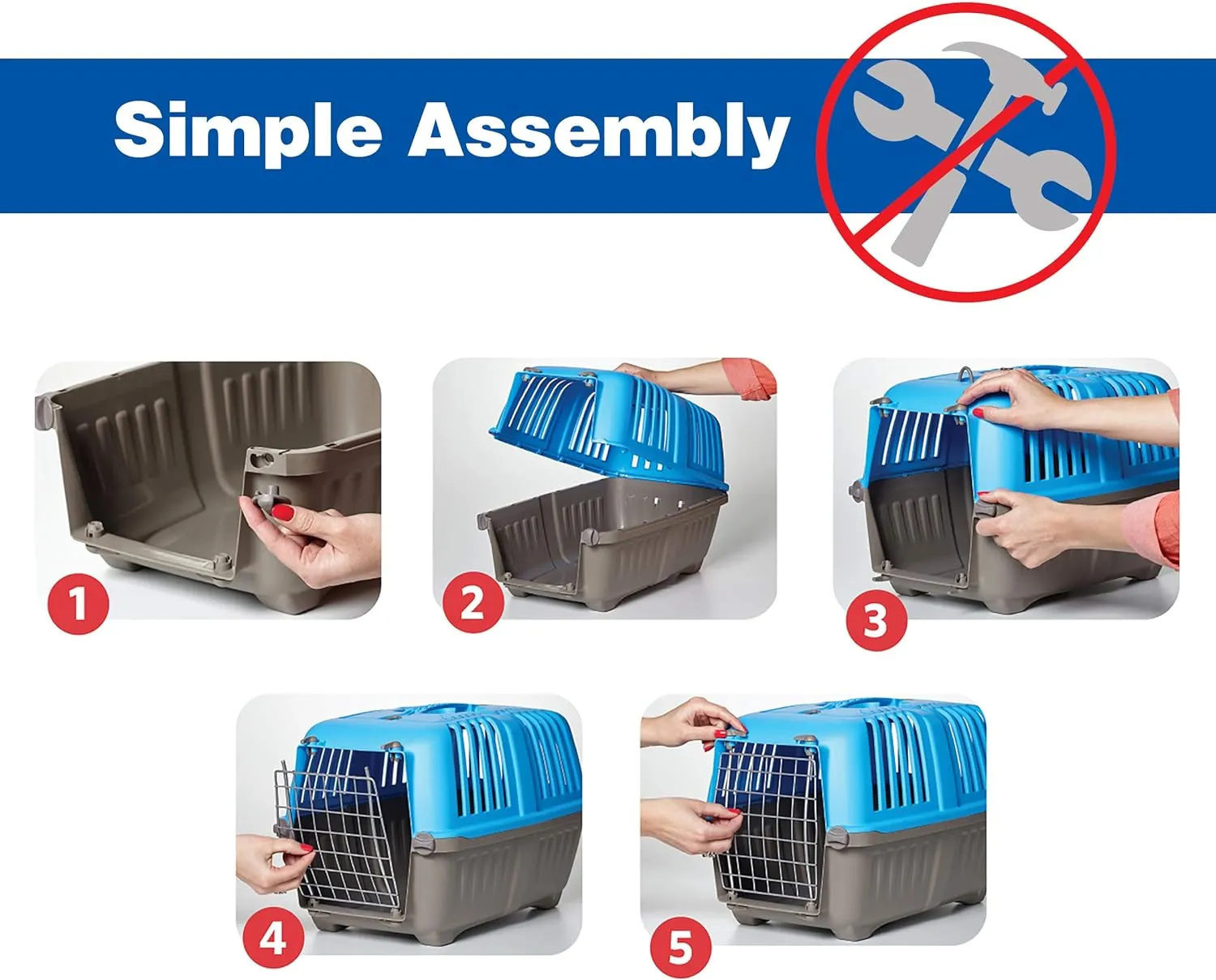 MidWest Homes for Pets Spree Travel Pet Carrier, Dog Carrier Features Easy Assembly and Not The Tedious Nut & Bolt Assembly of Competitors, Red, 24-Inch Small Dog Breeds (1424SPR)