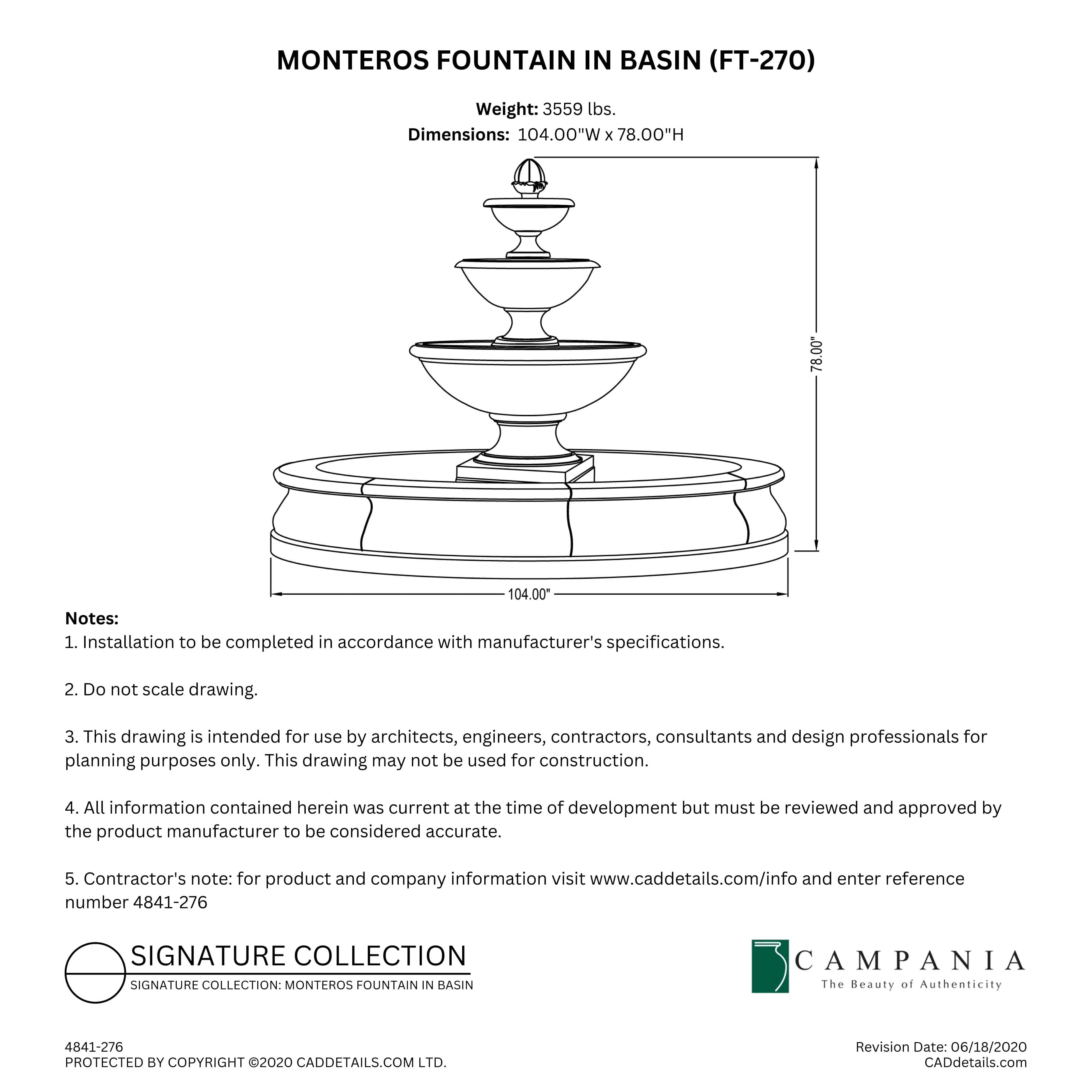 Monteros Fountain in Basin Campania International