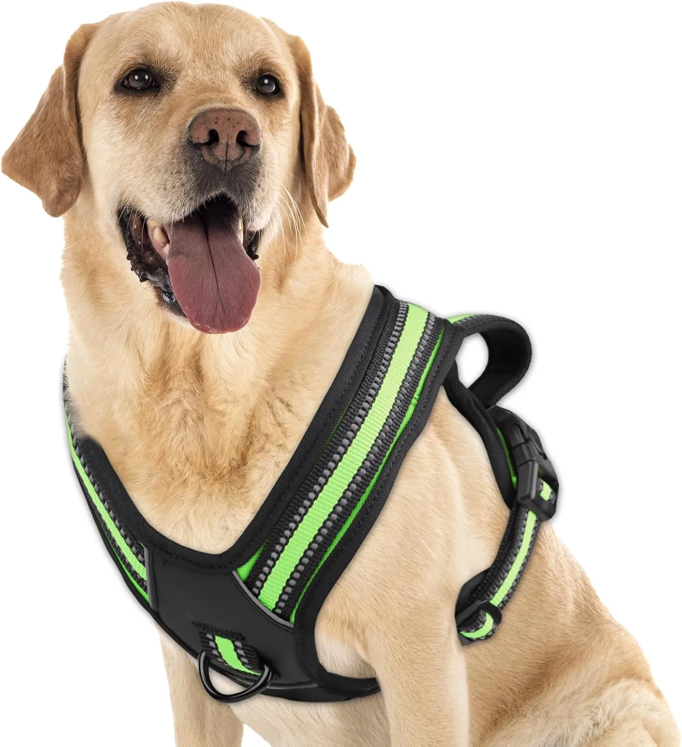 No Pull Dog Harness, No Choke Front Clip Pet Harness Adjustable Soft Padded Dog Vest with Easy Control Handle and Reflective Strips Dog Harness for Medium Large Dogs