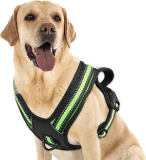 No Pull Dog Harness, No Choke Front Clip Pet Harness Adjustable Soft Padded Dog Vest with Easy Control Handle and Reflective Strips Dog Harness for Medium Large Dogs