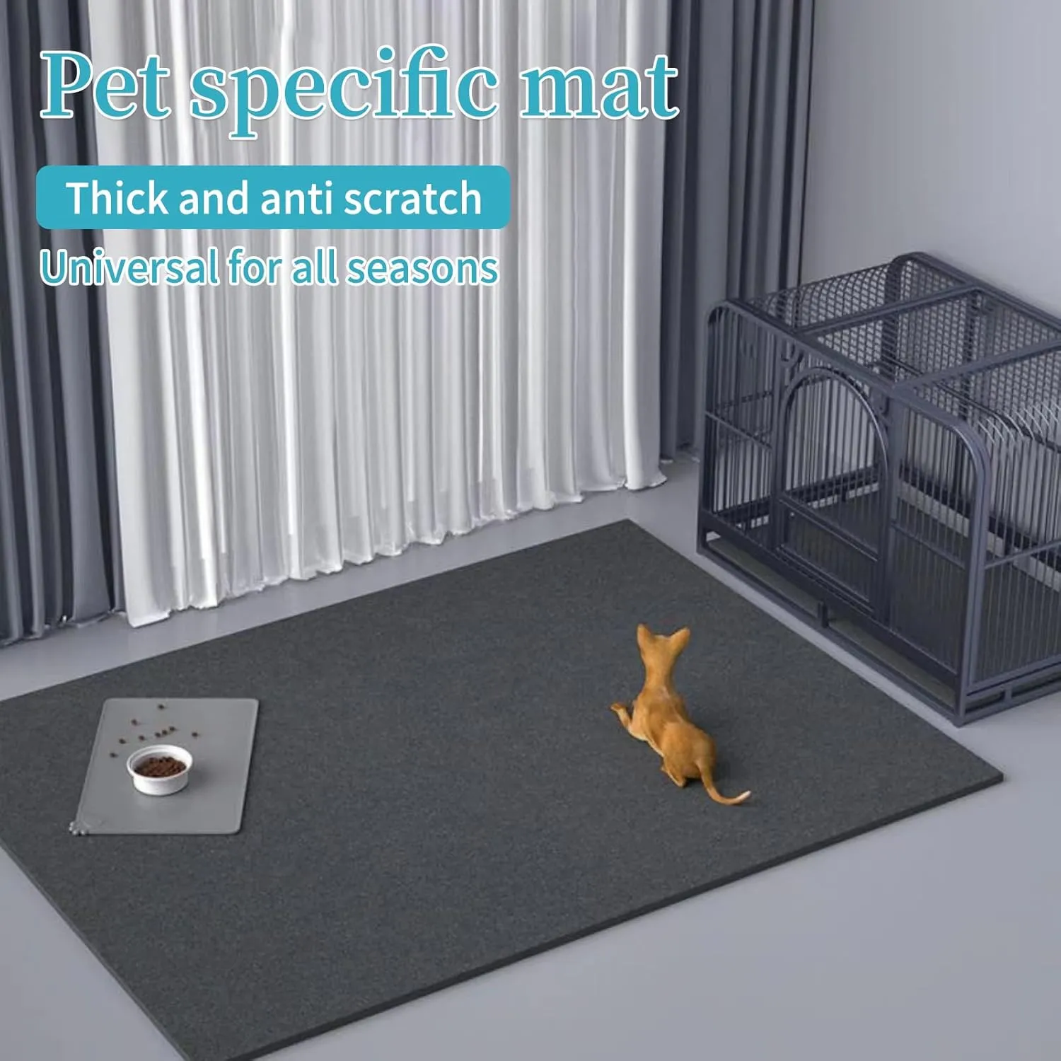 Non-Slip, Waterproof Dog Playpen Mat - Absorbent Dog Crate Mat Liner Protects Floors - Soft, Reusable, Ideal for Puppies & Seniors (Black, 29" x 48")