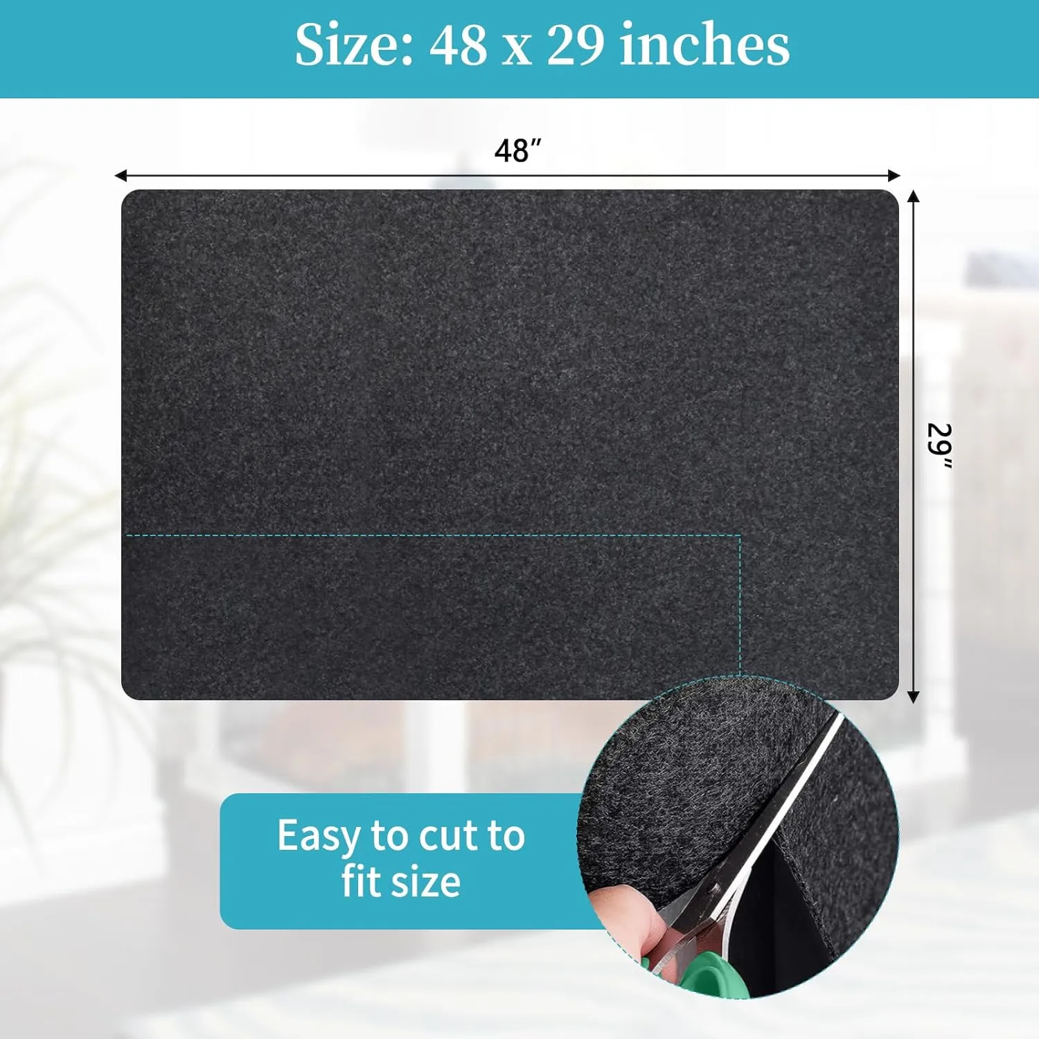 Non-Slip, Waterproof Dog Playpen Mat - Absorbent Dog Crate Mat Liner Protects Floors - Soft, Reusable, Ideal for Puppies & Seniors (Black, 29" x 48")