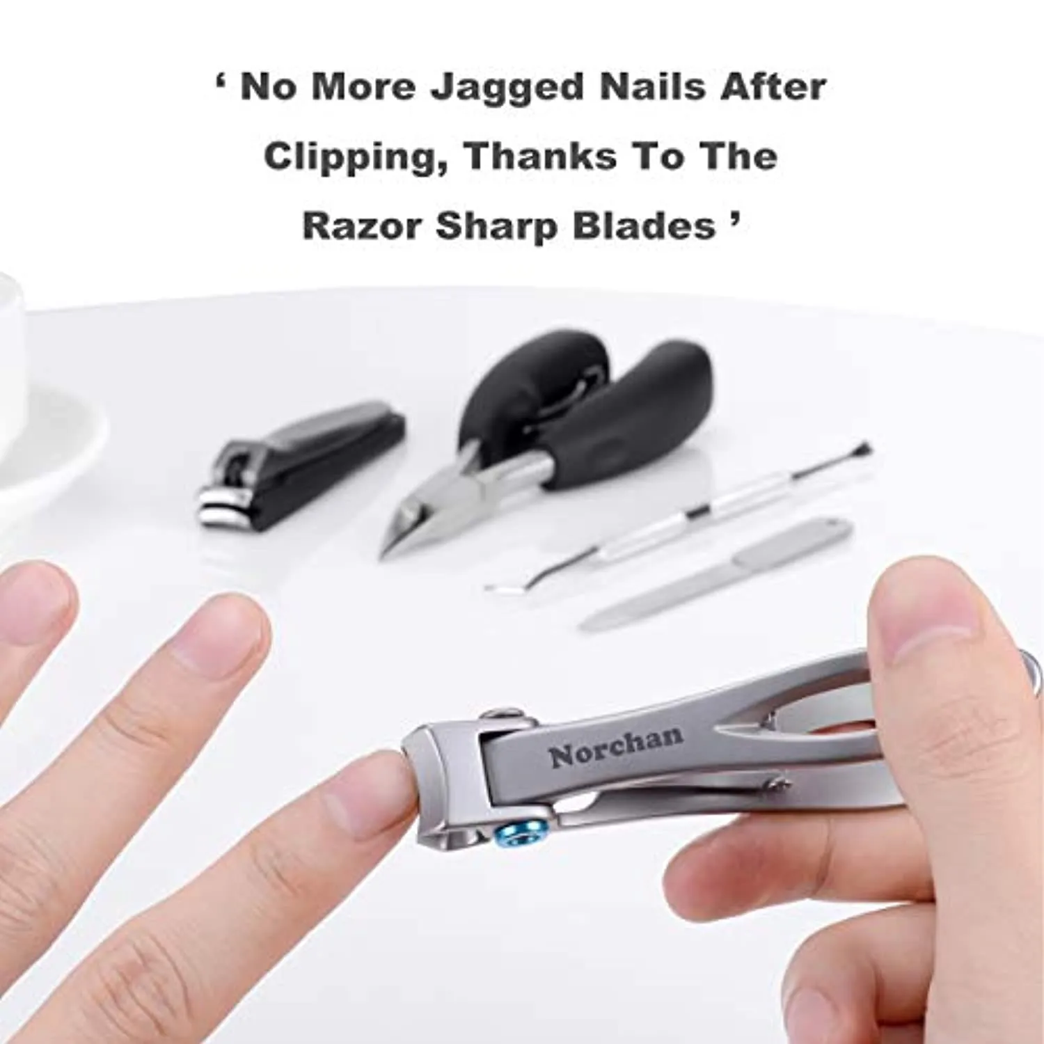 Norchan Large Nail Clippers Set, 3 Pcs Sharp Toenail and Fingernail Clippers for Men and Women (Premium, Big Size, Heavy-Duty Design)