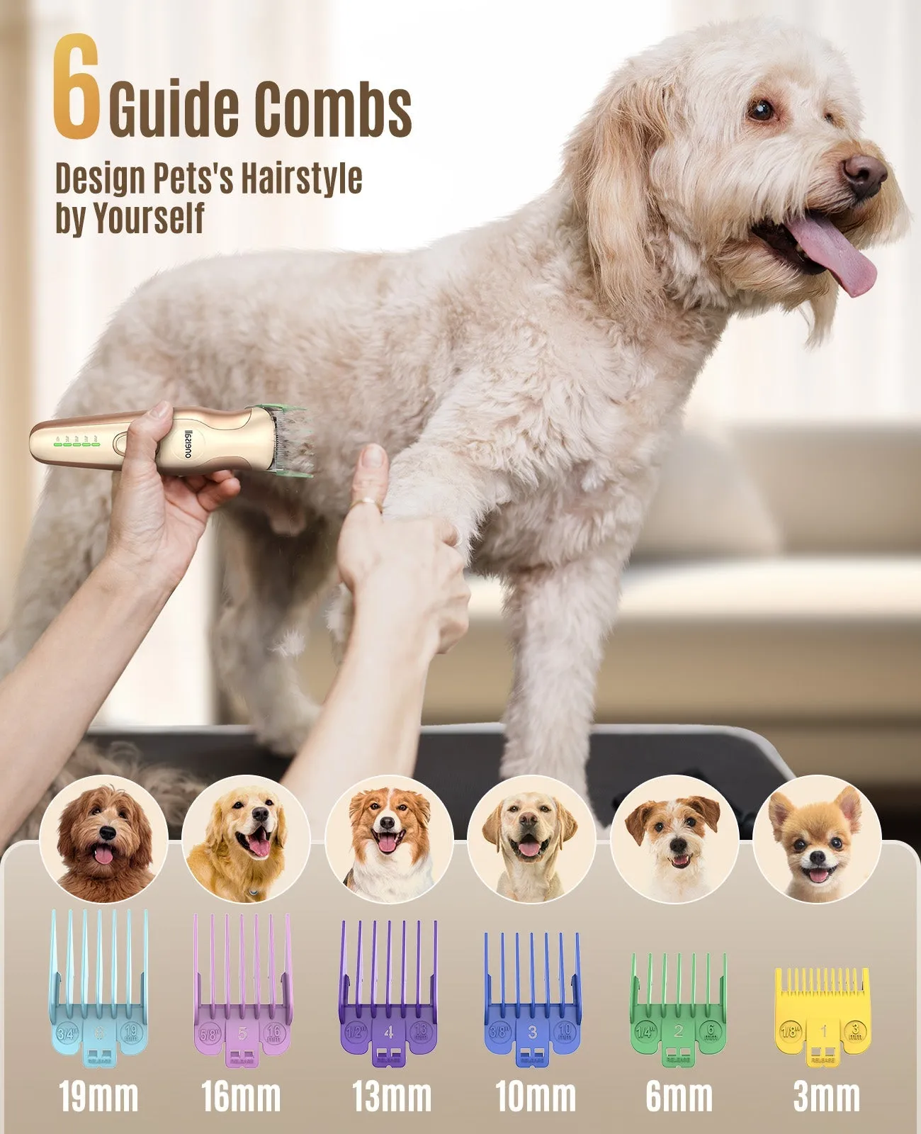 Oneisall DTJ002 Dog Clipper with Double Blades for Dog Paw Grooming Trimmer