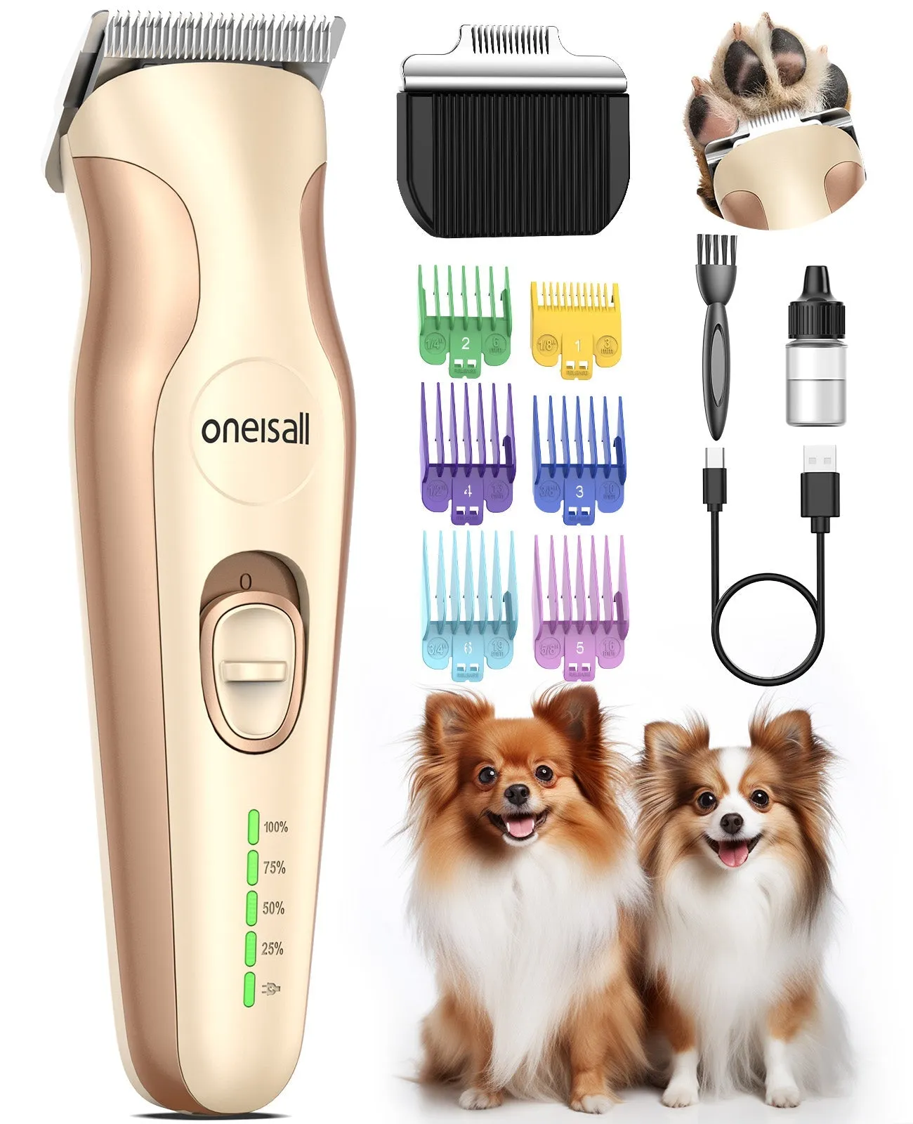 Oneisall DTJ002 Dog Clipper with Double Blades for Dog Paw Grooming Trimmer