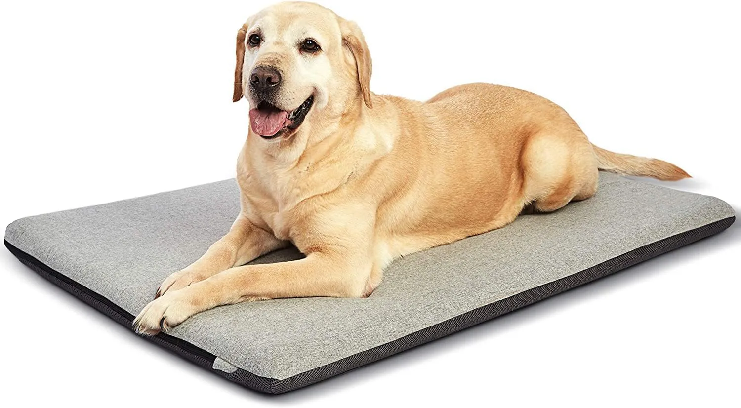 Panku Orthopedic Dog Beds for Large Dogs, Dog Pad for Crate with Durable Washable Waterproof Linen Removable Cover, Grey
