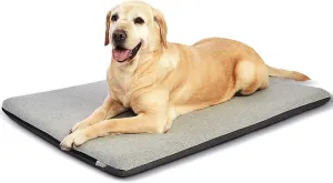 Panku Orthopedic Dog Beds for Large Dogs, Dog Pad for Crate with Durable Washable Waterproof Linen Removable Cover, Grey