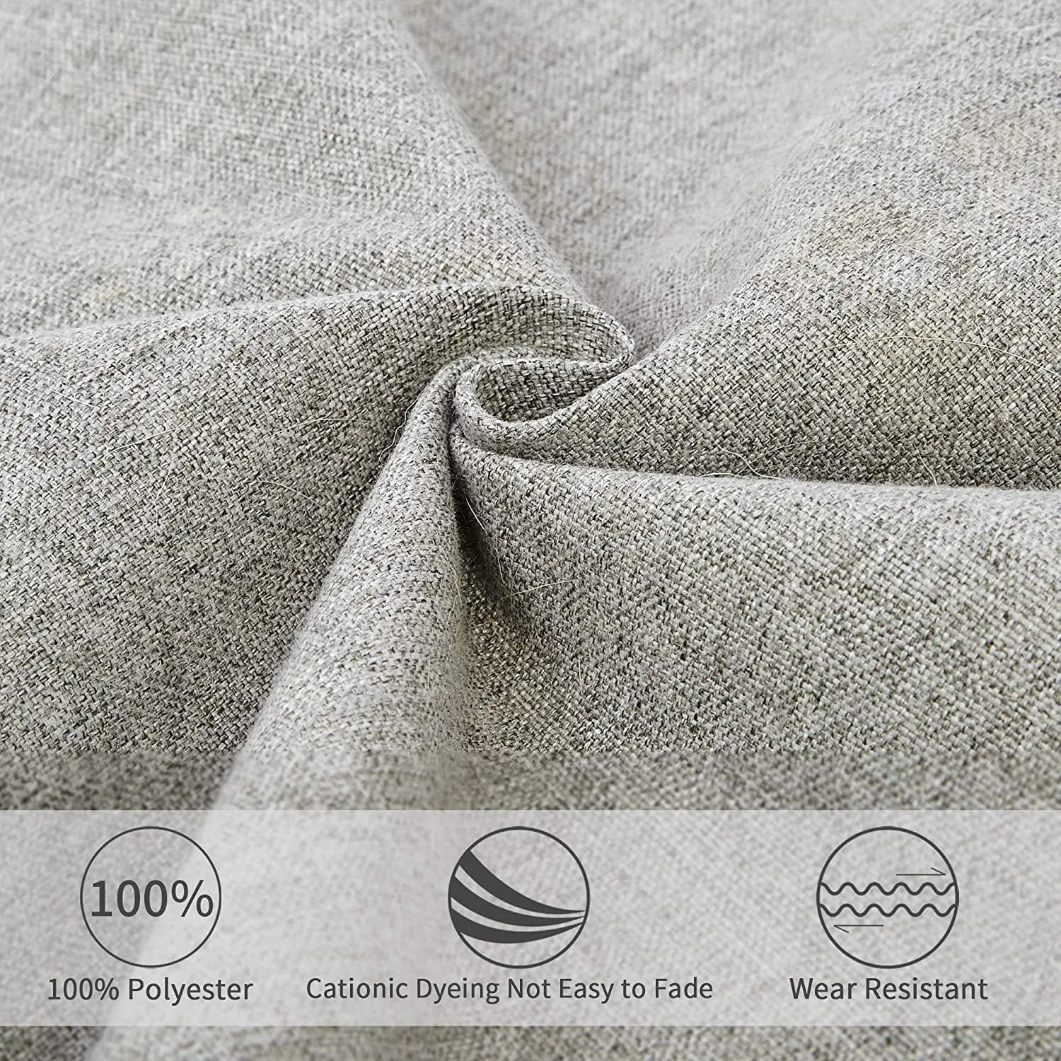 Panku Orthopedic Dog Beds for Median Dogs, Dog Pad for Crate with Durable Washable Waterproof Linen Removable Cover, Grey