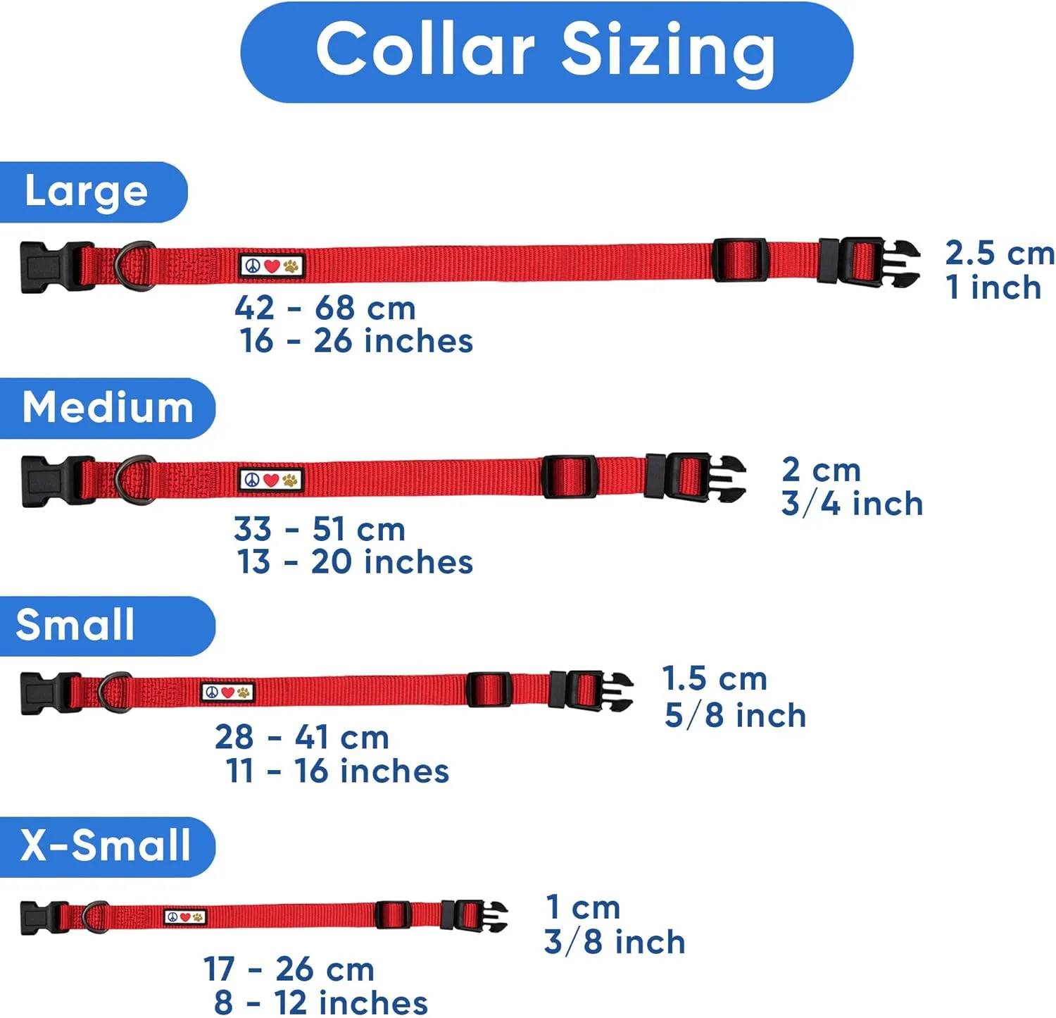 Pawtitas Adjustable Dog Collar - Heavy Duty, Waterproof, Quick-Release Buckle - Light Pink, Extra Small