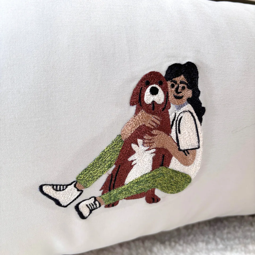PoochMate Light Grey & Olive Mama & Baby-Dog Bed