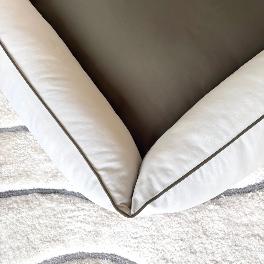 PoochMate Light Grey & Olive Mama & Baby-Dog Bed