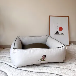 PoochMate Light Grey & Olive Mama & Baby-Dog Bed