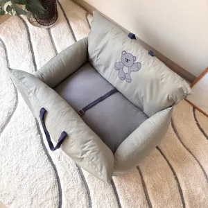 PoochMate Travel Bed for Small Dogs : 22X22 Mint & Blue Teddy
