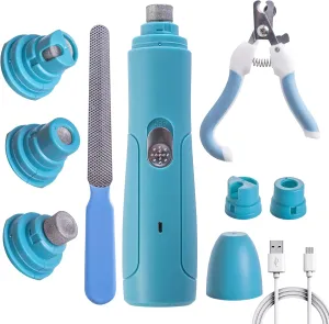Professional Pet Dog Nail Grinder with high Speed 3 Ports 2 Sleeve fits Different Pets. - The Dog Nail Clipper Best and cat Small and Large. - pet Grooming kit Portable - Dog Supplies - cat Products