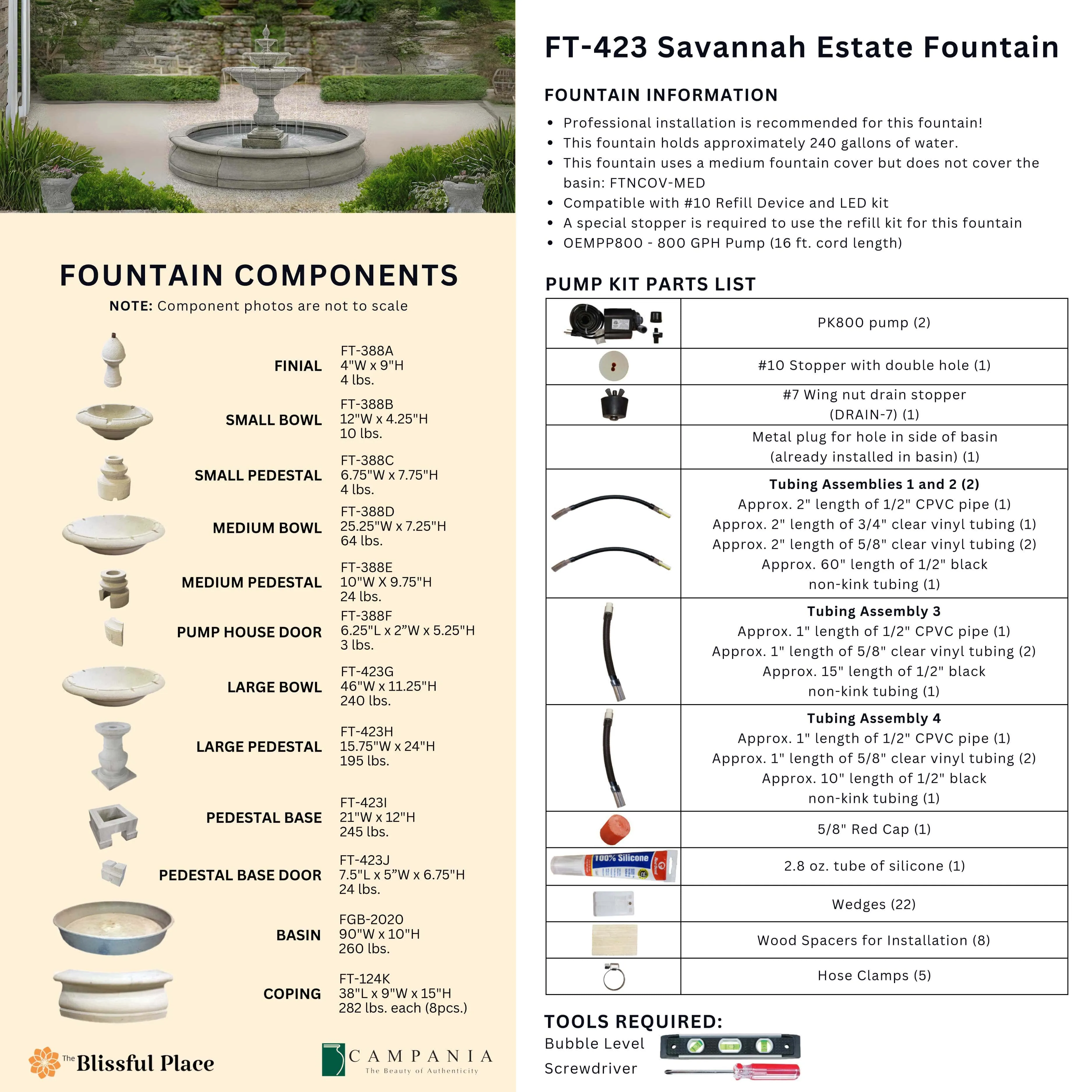 Savannah Estate Fountain Campania International